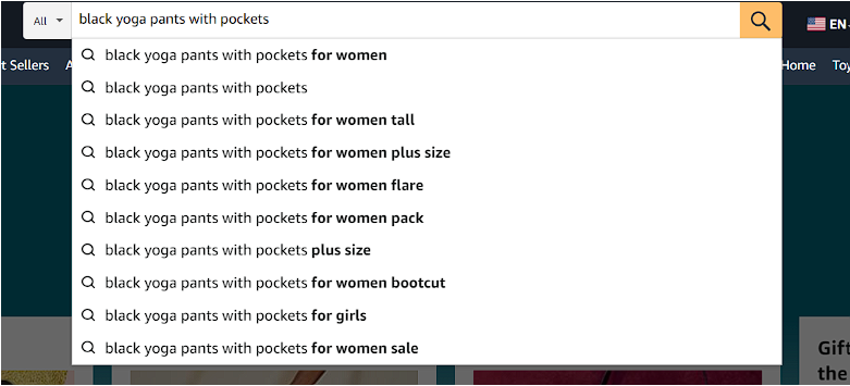 amazon search terms example